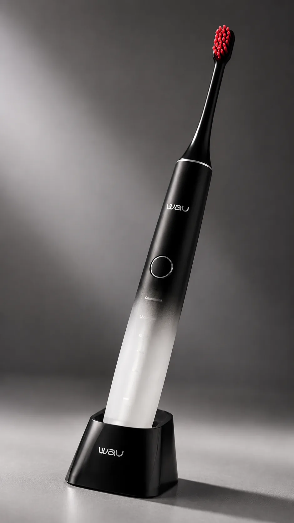 WAU MORI BLACK Sonic Toothbrush, view 4, AI-generated editorial scene, not a product photograph
