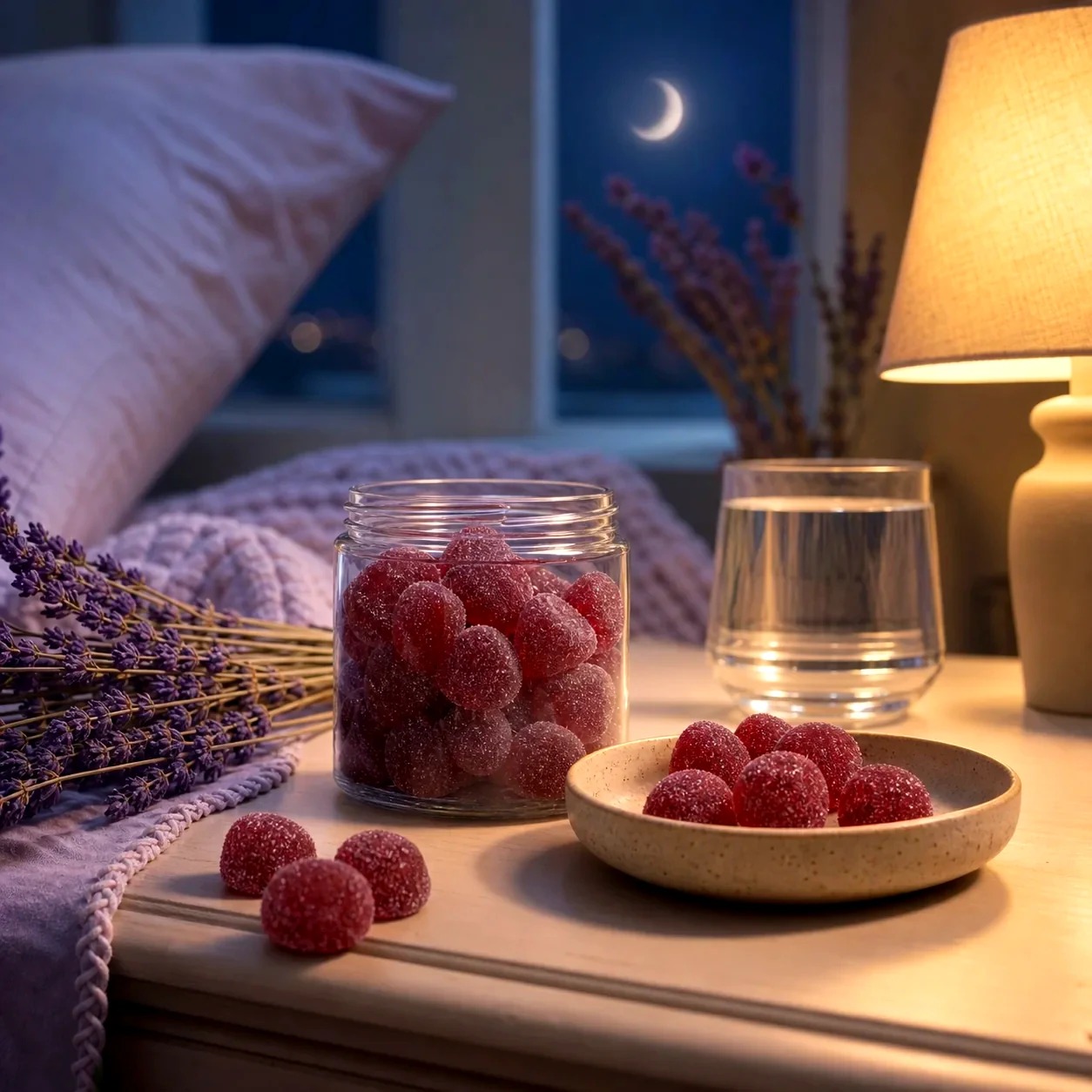 Magnesium sleep gummies and supplement label detail
