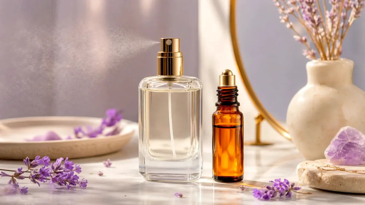 Editorial illustration for Fragrance elixirs vs oils